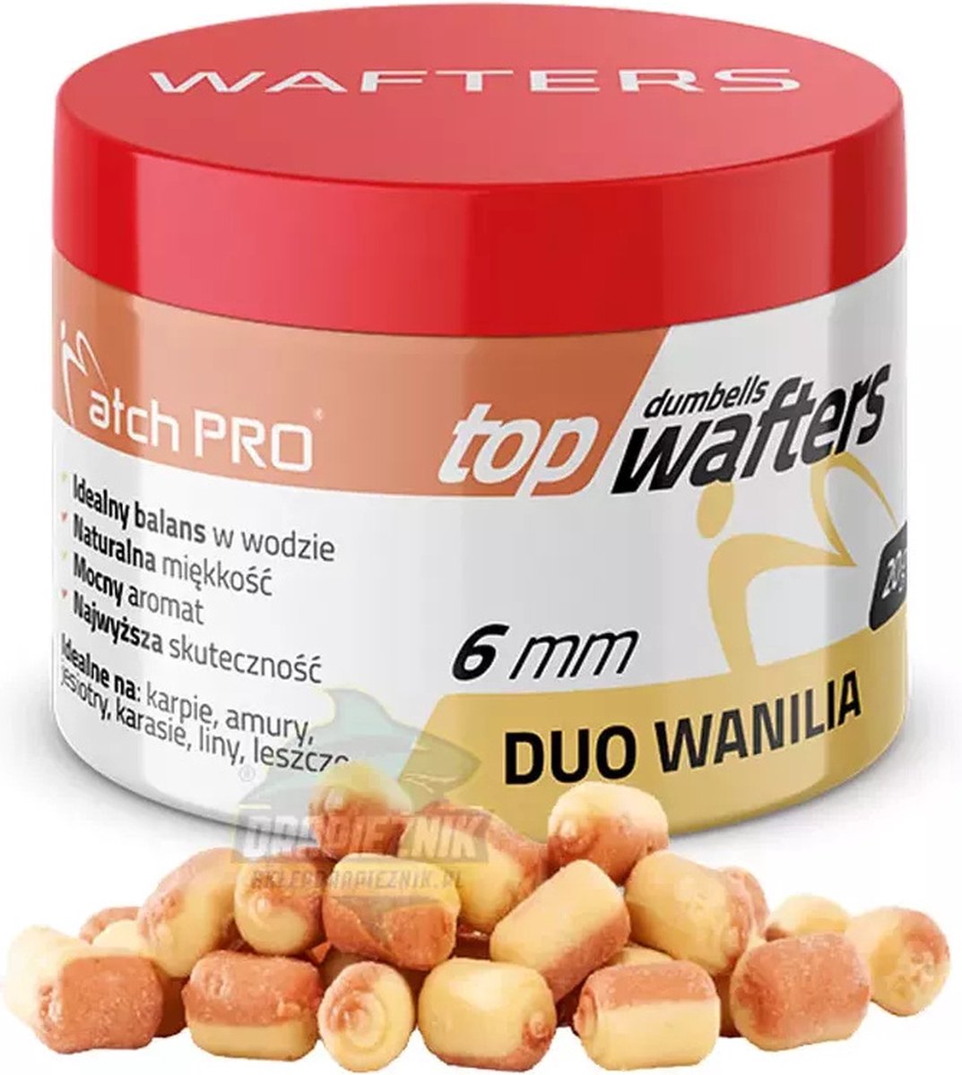 MatchPro Top Dumbell Duo Wafters 6mm 20gr - Smaak : Vanille
