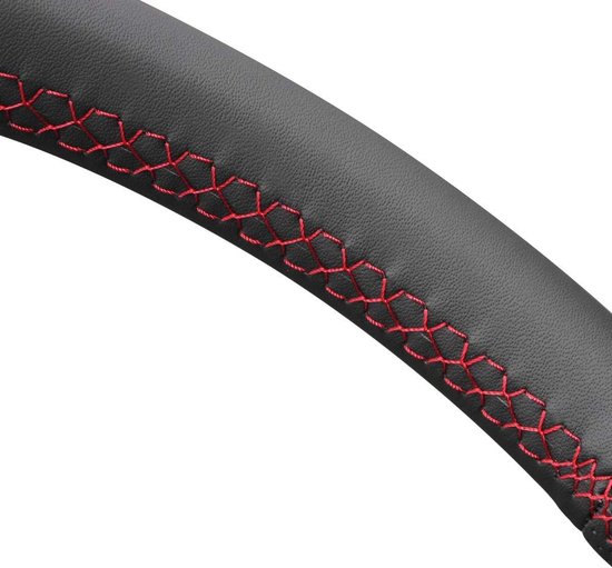 MEWANT Auto Stuurhoes Hand Naaien Zwart Kunstleer Stuurwiel Wrap voor E60 E61 (Touring) 530d/E63 2003-2010/E64 2004-2010