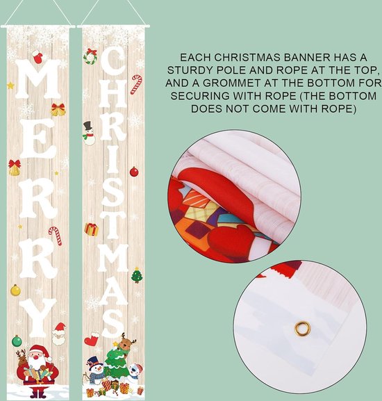 Bseical Lot De 2 Pièces Bannière De Porte Joyeux Noël, Noël