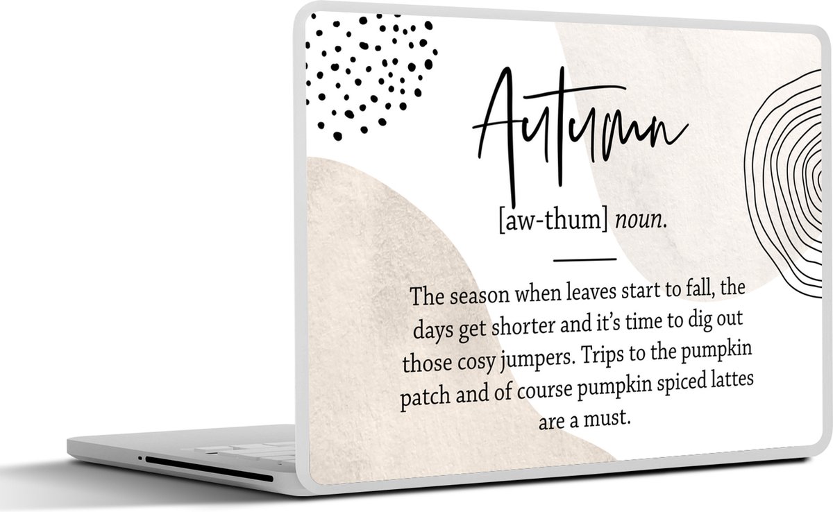 Laptop sticker - 10.1 inch - Herfst - Herfstbladeren - Quote - 25x18cm - Laptopstickers - Laptop skin - Cover