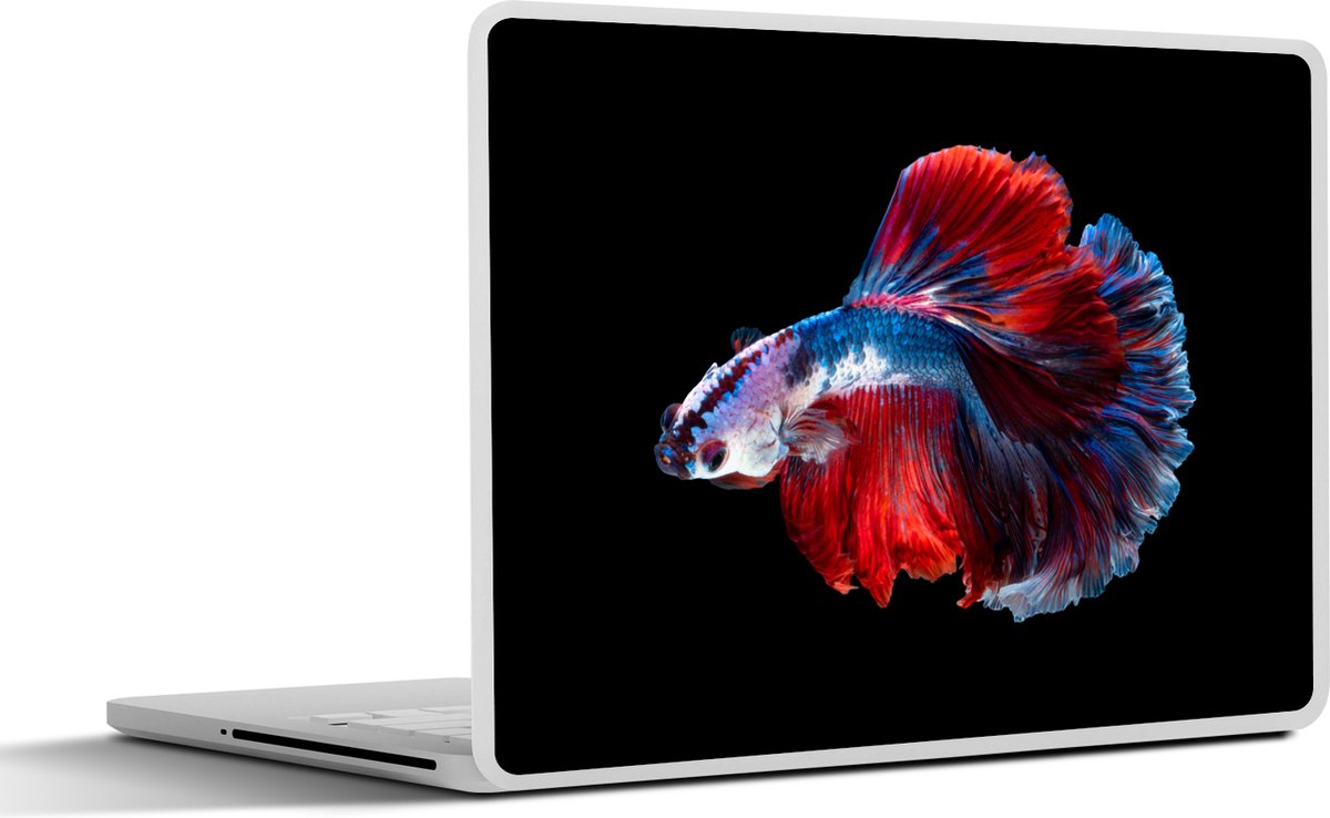 Laptop sticker - 14 inch - Vis - Staart - Zwart - 32x5x23x5cm - Laptopstickers - Laptop skin - Cover