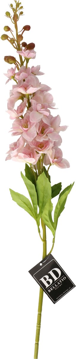 Bellatio Design Kunstbloem bloesemtak ridderspoor - 87 cm - licht roze - kunst zijdebloemen Lichtroze