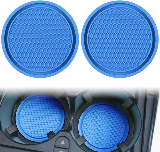 Voarge 2 stuks universele auto-bekerhouders onderzetters, universele bekerhouder inzet, anti-slip onderzetters, zwart, 7 cm