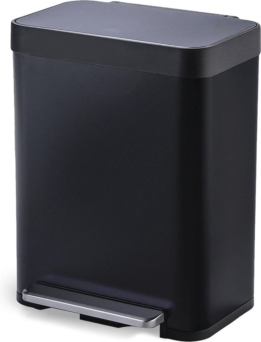 Goedkoopste Grote 50 Liter Keuken Prullenbak - Mat Zwart, Liner-Free Design