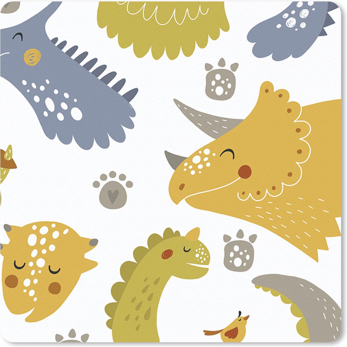 Muismat 30x30 cm - Mousepad Dinosaurus - Patronen - Jongens - Dino - Kinderen - Muismatten