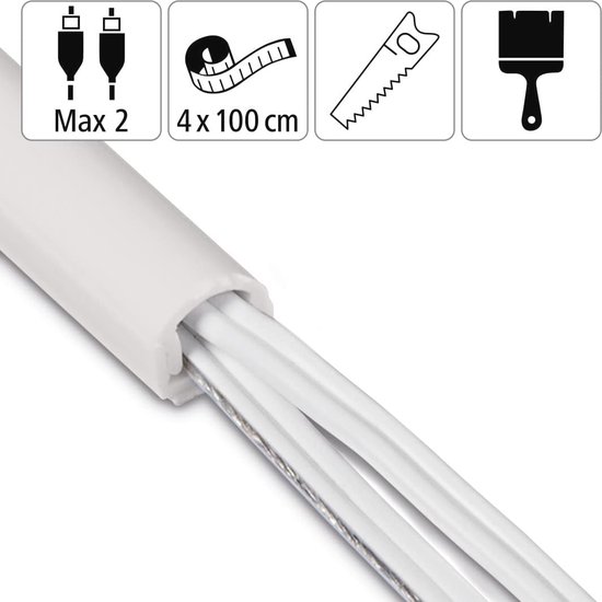 Zelfklevende kabelkanalen voor elektrische kabels, halfrond, flexibele kabelafdekking voor tv, muur, vloer (zwart, 7 mm × 14 mm × 3 m