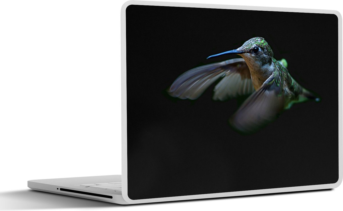 Laptop sticker - 12.3 inch - Kolibrie - Vogel - Veren - Zwart - 30x22cm - Laptopstickers - Laptop skin - Cover