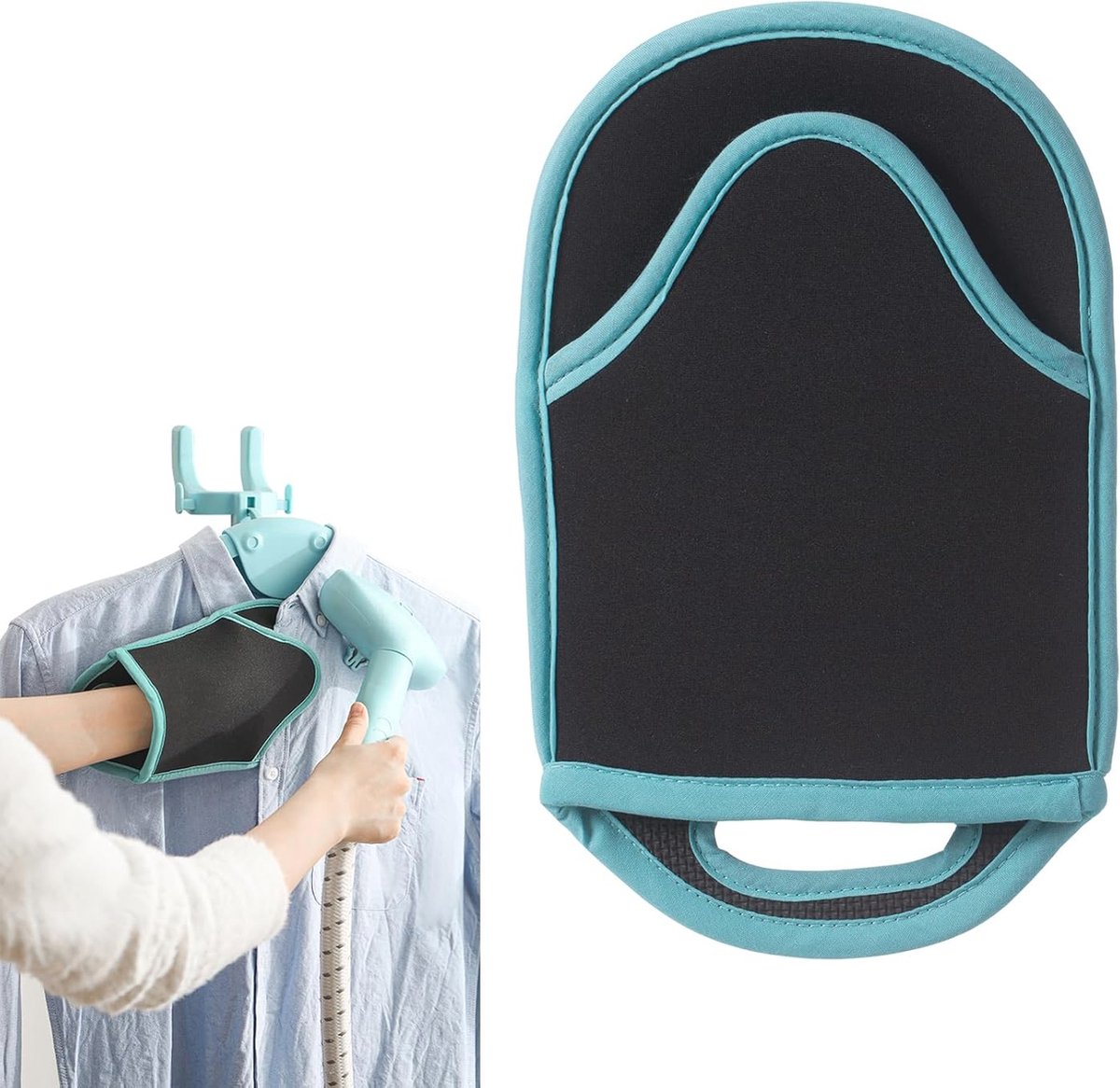 Hittebestendige Strijkhandschoen voor Stoompan - Comfortabele en Duurzame Strijkhulp (Zwart)