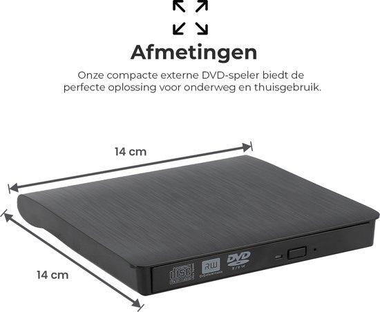 Externe DVD Speler Premes - USB 3.0 - DVD’s & CD’s Branden en Lezen - DVD Speler Laptop - Externe DVD Speler voor Laptop - Geschikt voor Windows 11 - Mac OS - Externe CD Speler - DVD Brander - CD Brander - Portable