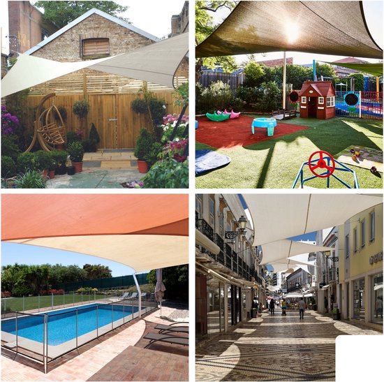 Perel Schaduwdoek, waterdoorlatend, luchtdoorlatend, 5 x 5 x 5 m, 180 g/m², HDPE, driehoek, donkergrijs