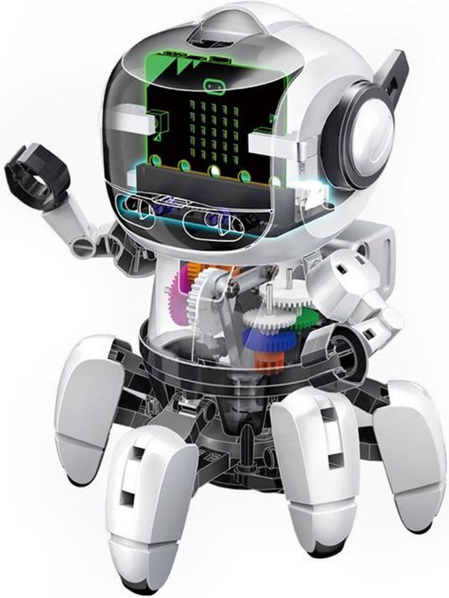 Velleman Educatieve Robot bouwkit, Tobbie II Micro:Bit Kit (KSR20) Speelgoedrobot, STEM Constructiespeelgoed