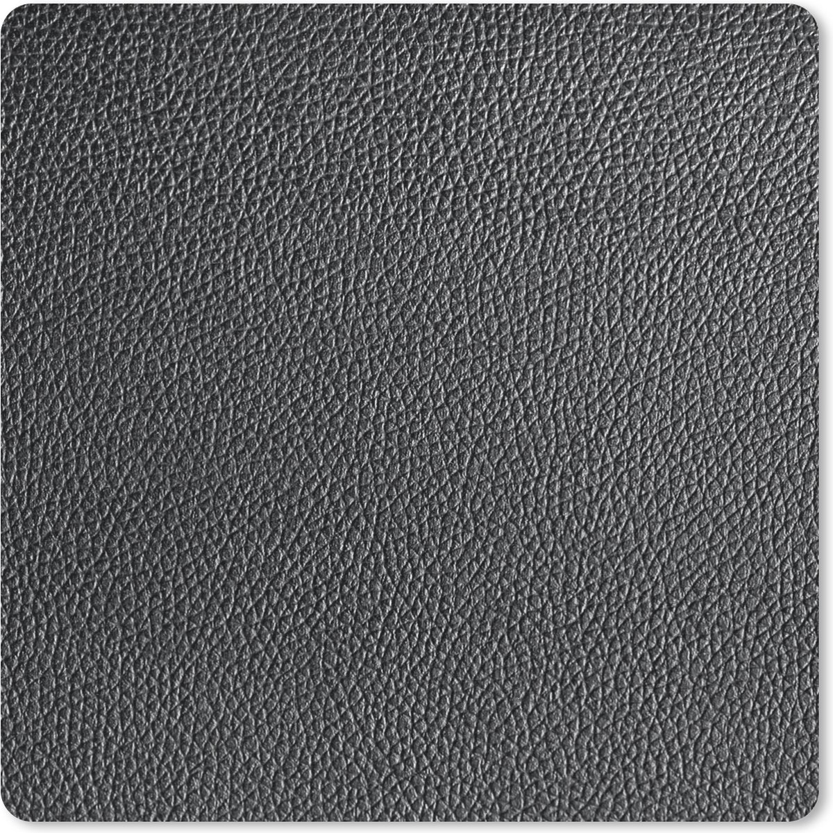 Muismat 20x20 cm - Mousepad Leer - Lederlook - Zwart - Licht - Muismatten