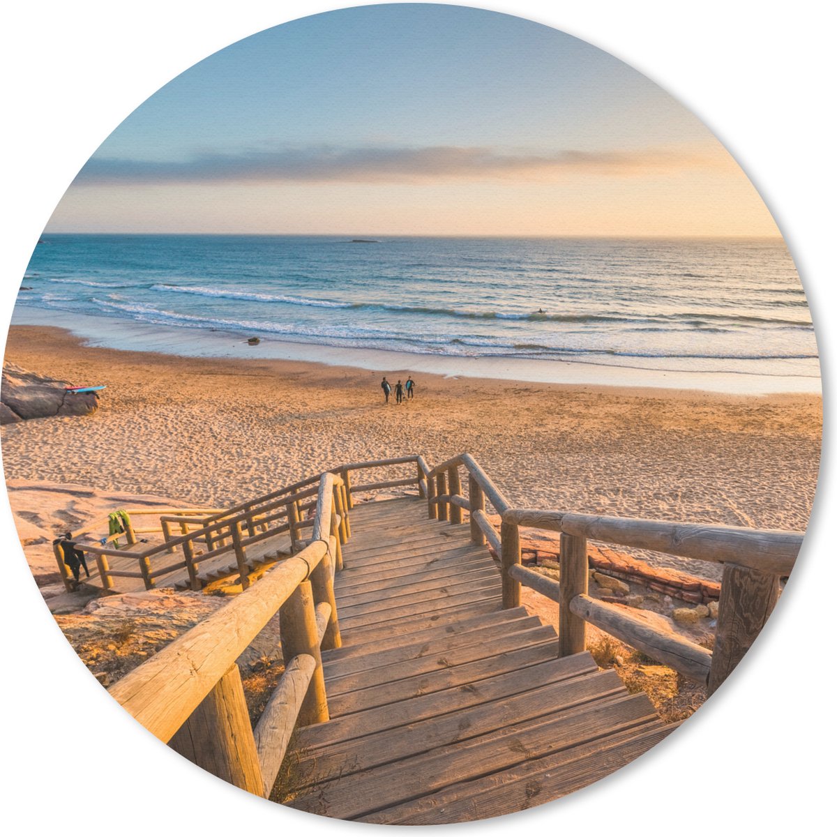 Muismat rond 40x40 cm - Mousepad Strand - Trap - Portugal - Ronde muismatten