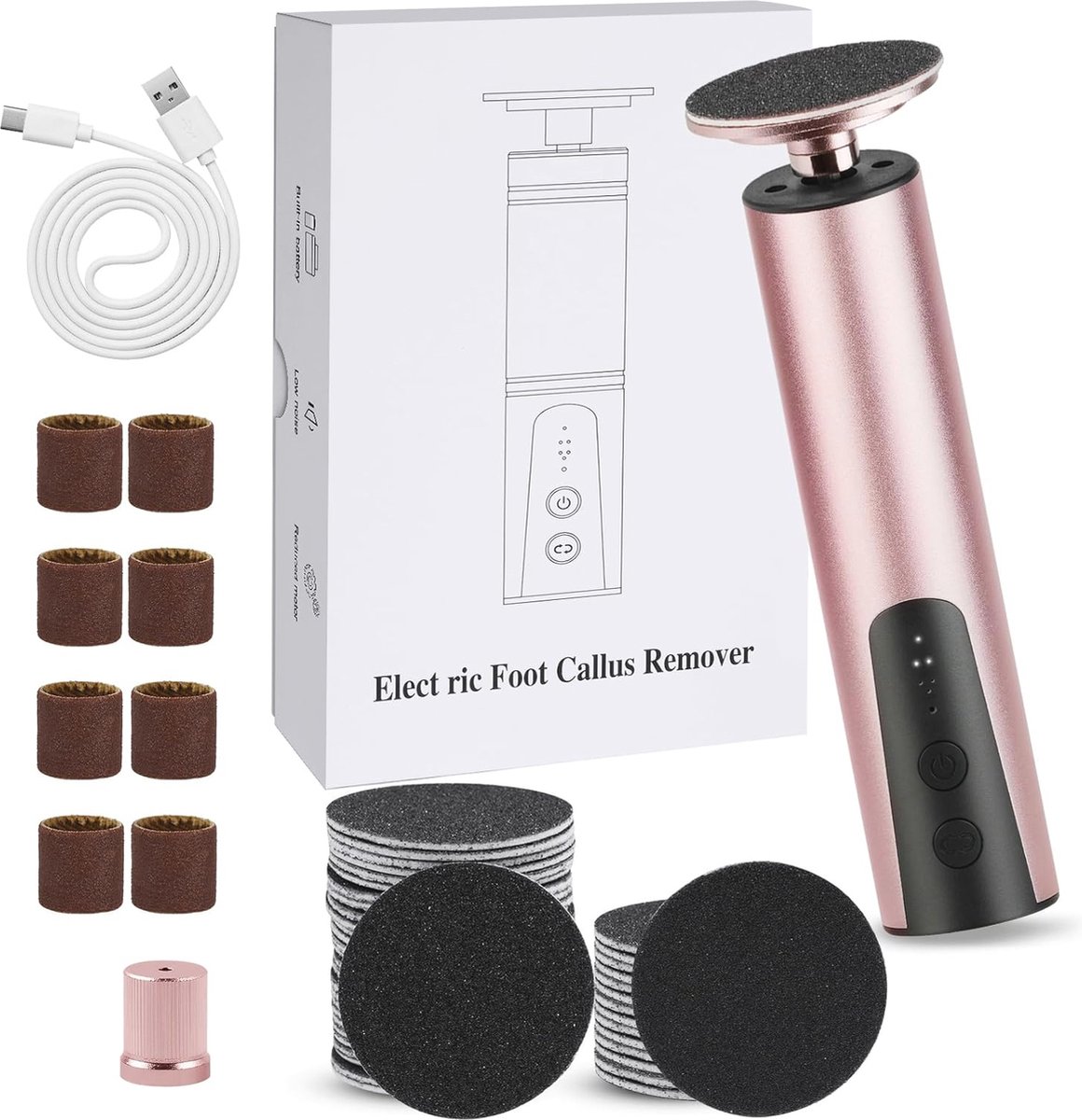 Goedkoopste Oplaadbare Elektrische Voetvijl voor Professionele Voetverzorging – Eeltverwijderaar met Instelbare Snelheid en Verwisselbare Schuurpapierkoppen