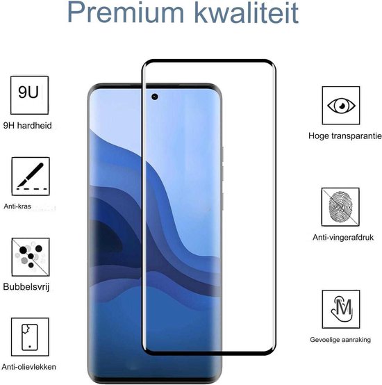 Motorola Edge 40 Neo telefoon met schermprotector, met iconen voor 9H hardheid, anti-kras, anti-vingerafdruk en anti-olie.