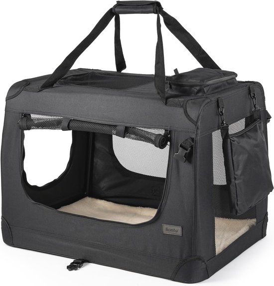 Transportbox – reisbench – hond- maat XXXL 102x69x69 cm – draagbaar hondenhok – opvouwbaar – antraciet grijs – | Gecontroleerde retourproducten en nieuwe overstockproducten tegen een onverslaanbare lage prijs