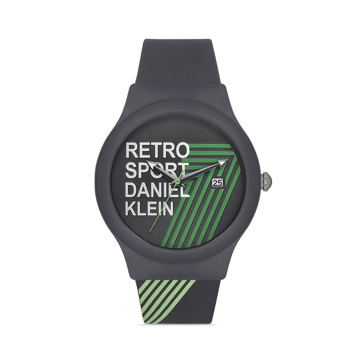 Daniel Klein DK.1.12867-4 - Horloge - Analoog - Mannen - Heren - siliconen band - rond - Grijs - Groen