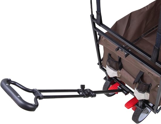 Opvouwbare handwagen met afneembaar dak en koeltas - Multifuntionele transportwagen voor tuin, camping en winkel — afbeelding 5