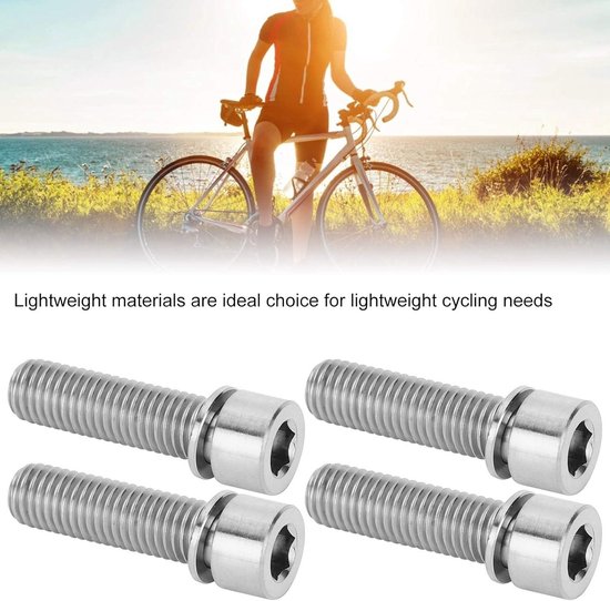 Vtt Accessoires 4 Vis De Potence Vélo M7x20mm En Alliage Titane - Pour VTT - Léger Et Résistant Boulon M10 Vtt Accessoires 4 Vis De Potence Vélo M7x20mm En Alliage Titane - Pour VTT - Léger Et Résistant Boulon M10