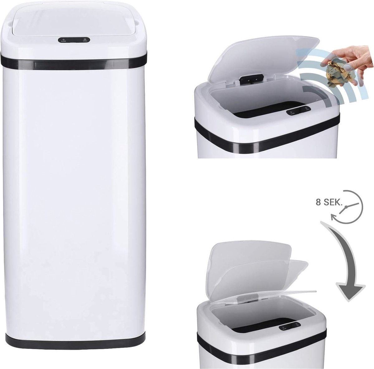 Goedkoopste Automatische Sensor Prullenbak Met Sensor 30-60 Liter - Hygiënisch En Handmatig Te Gebruiken