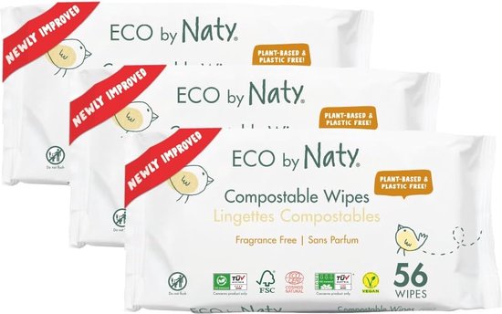 ECO WAVE Babydoekjes, 100% Biologisch Afbreekbaar En Composteerbaar Milieuvriendelijke Bamboedoekjes Ongeparfumeerd Hypoallergeen Veganistisch Alcoholvrij Geschikt Voor De Gevoelige Huid 768 1554284118