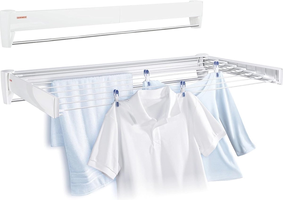 Goedkoopste Uittrekbare Wanddroger voor Badkamer en Balkon – Compact Droogrek met 8,1 Meter Droogstaven