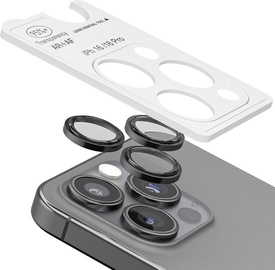 Camera Lens Screen Protector - Geschikt voor iPhone 16 Pro/16 Pro Max - 9H Bescherming - Zwart