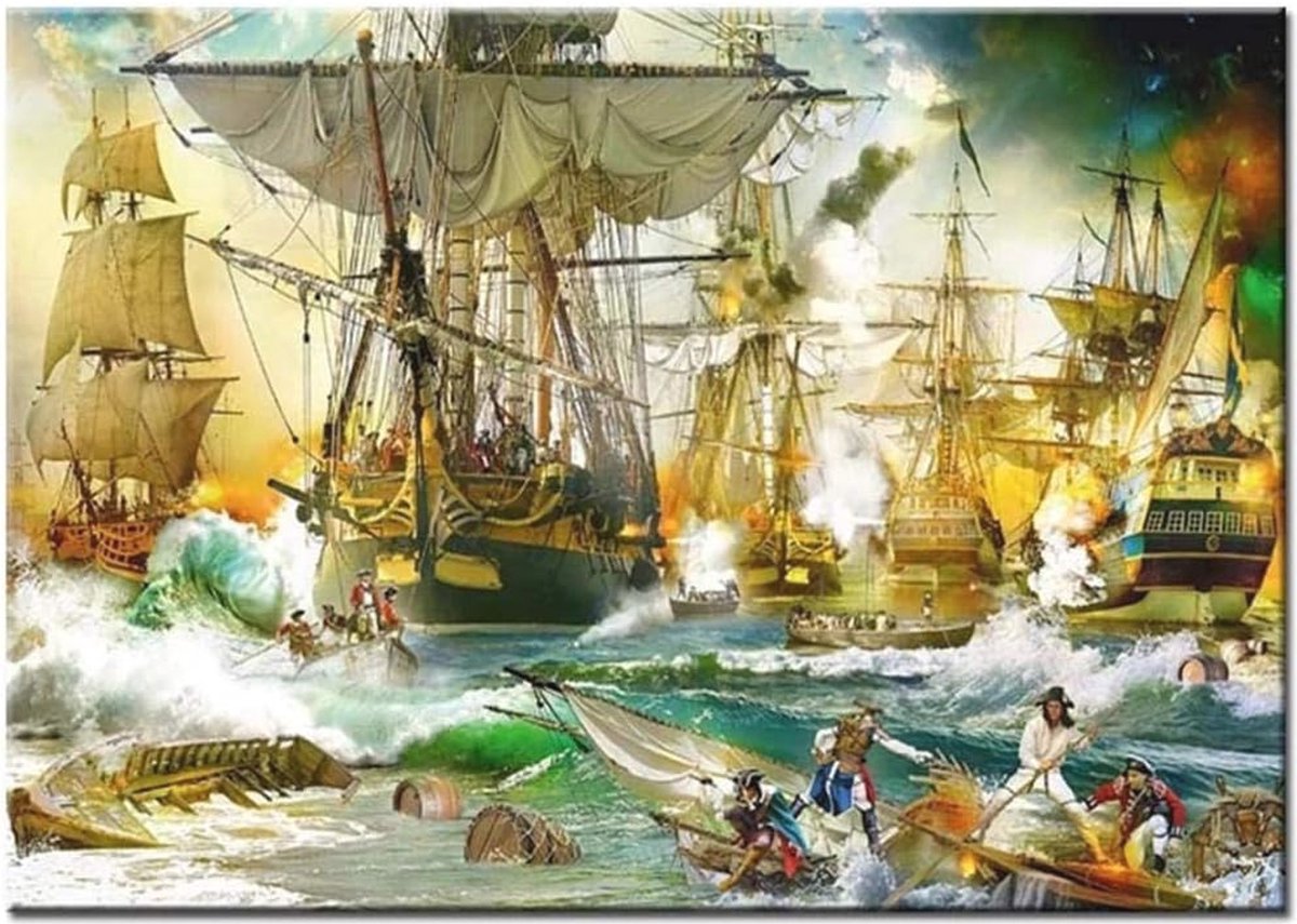 Uitdagende 2000 Stukjes Puzzel voor Volwassenen - Oude Zeeslag 70x100 cm