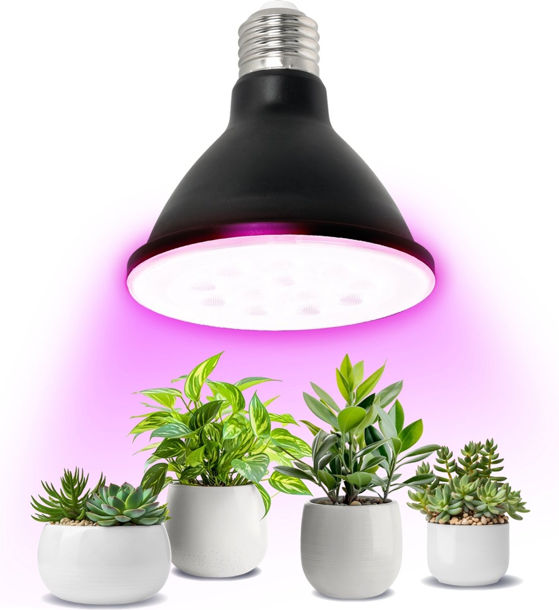 LED Groeilamp / Kweeklamp E27 | 9 Watt | 38D | 300 lumen | Zwart | PLANTY