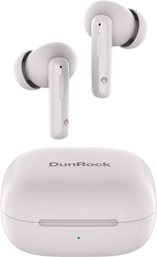 DunRock® Bubble - Gris sable blanc - écouteurs sans fil avec suppression du bruit ANC - écouteurs Bluetooth avec application DunRock adaptés pour iPhone et Android