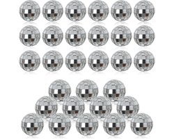 Kleine Spiegel Discobalen - 30 Stuks - 3 cm - Kerstbal Ornamenten voor Taart en Party Decoratie