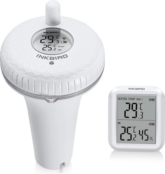 Foto: Draadloze zwembadthermometer met lcd scherm en binnenontvanger waterdicht geschikt voor zwembad bubbelbad en spa