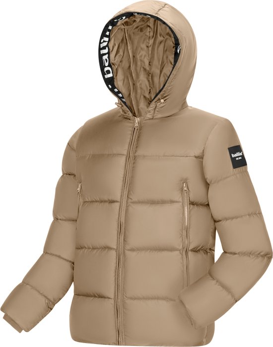 Heren Jas winter met Ballin Est. 2013 Jacket Calvin Print - Beige - Maat XL