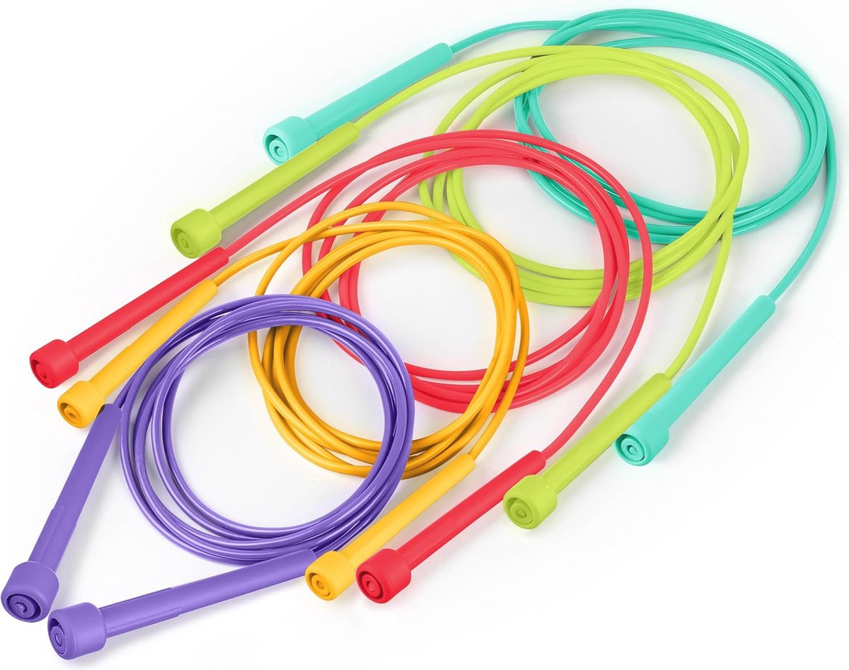 5 Kleurrijke Verstelbare Springtouwen voor Kinderen - Voor Fitness, Spelen en Buitenactiviteiten