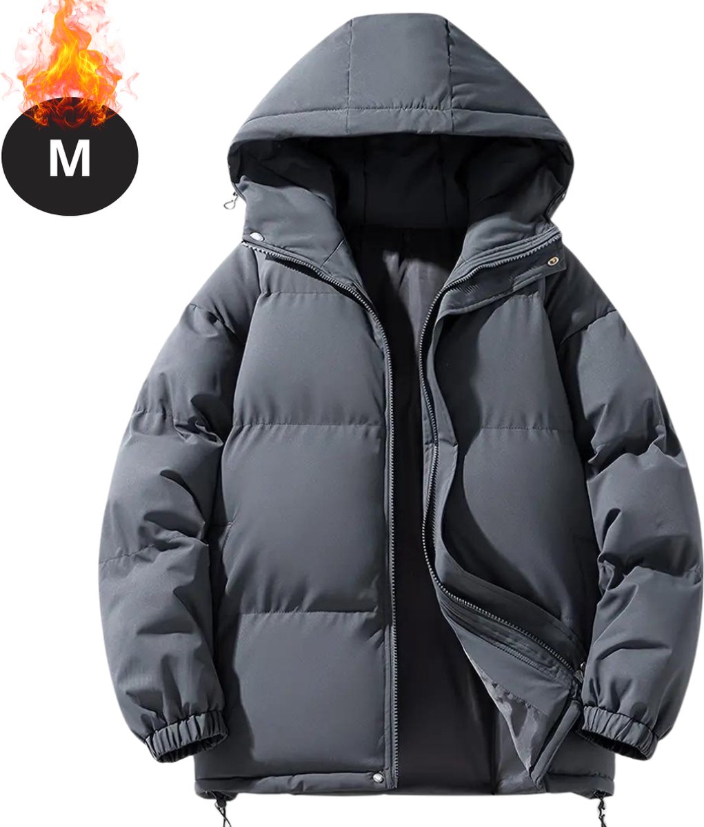 Bovista Winterjas Parka Heren Winter Jas Volwassen Stijlvol Met Capuchon Gewatteerde Jas Donkergrijs