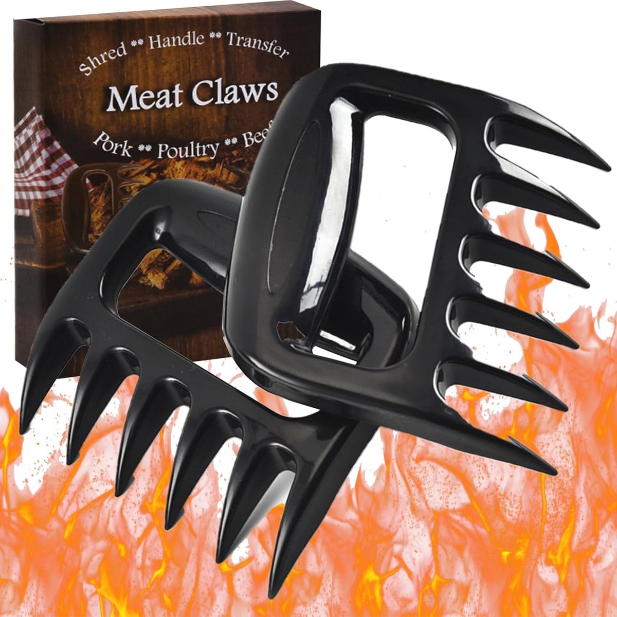 2 Stuks Vlees Klauwen Houders voor BBQ | Ergonomische Vleesvorken en Pulled Shredder | Perfect voor Barbecue en Grill Accessoires