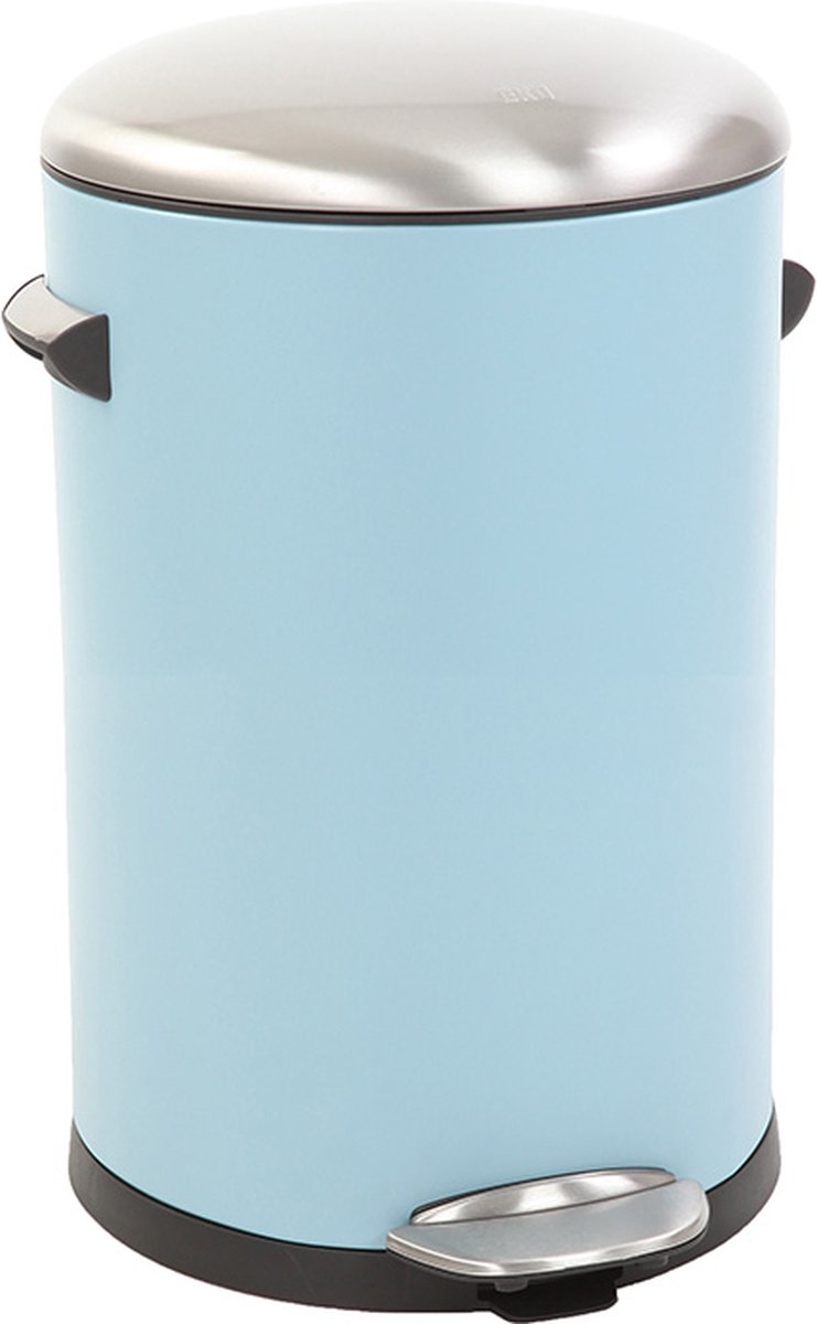 Goedkoopste EKO - Belle Deluxe pedaalemmer 12 liter - Steel Plastic - licht blauw, sandcoated - Prullenbak