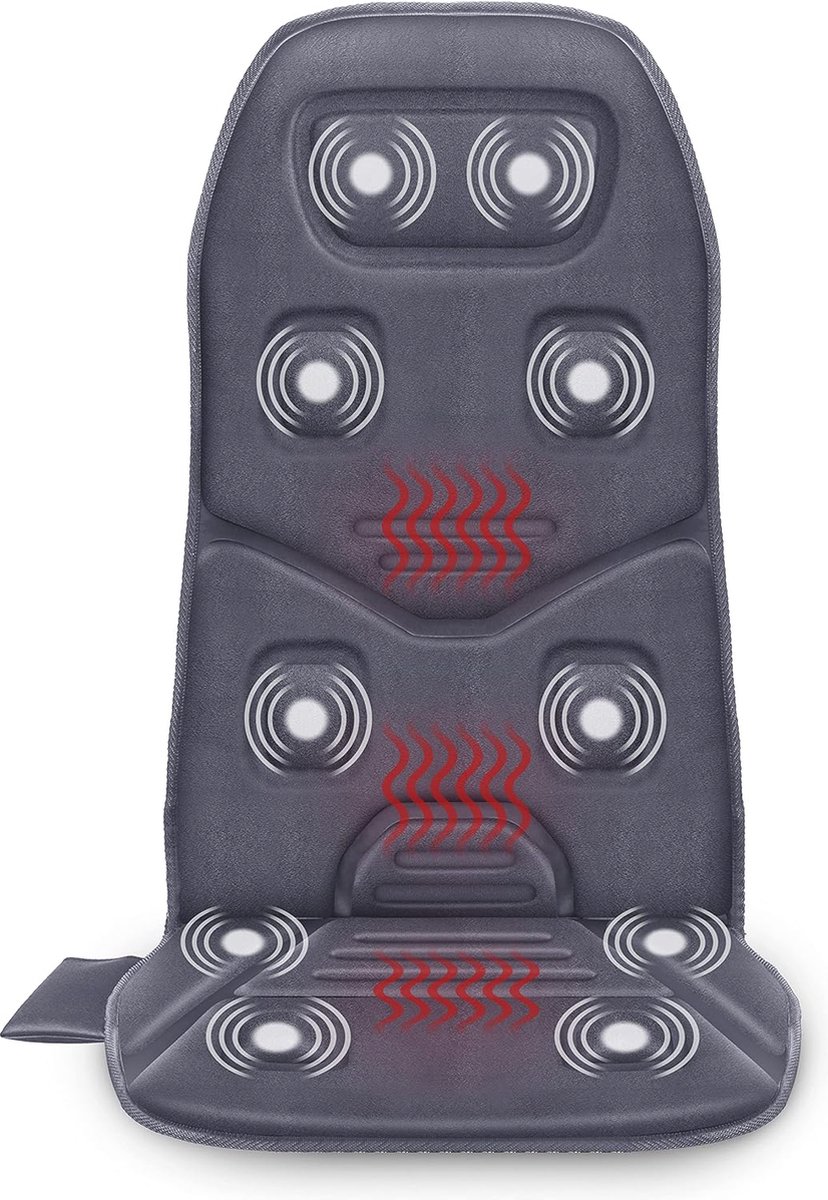 Massagestoelkussen met warmte en 10 vibratiemotoren voor rugmassage