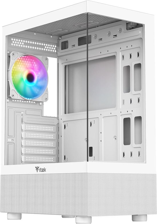 Gaming Tower Behuizing met ARGB Ventilator en Tempered Glass - Witte ...