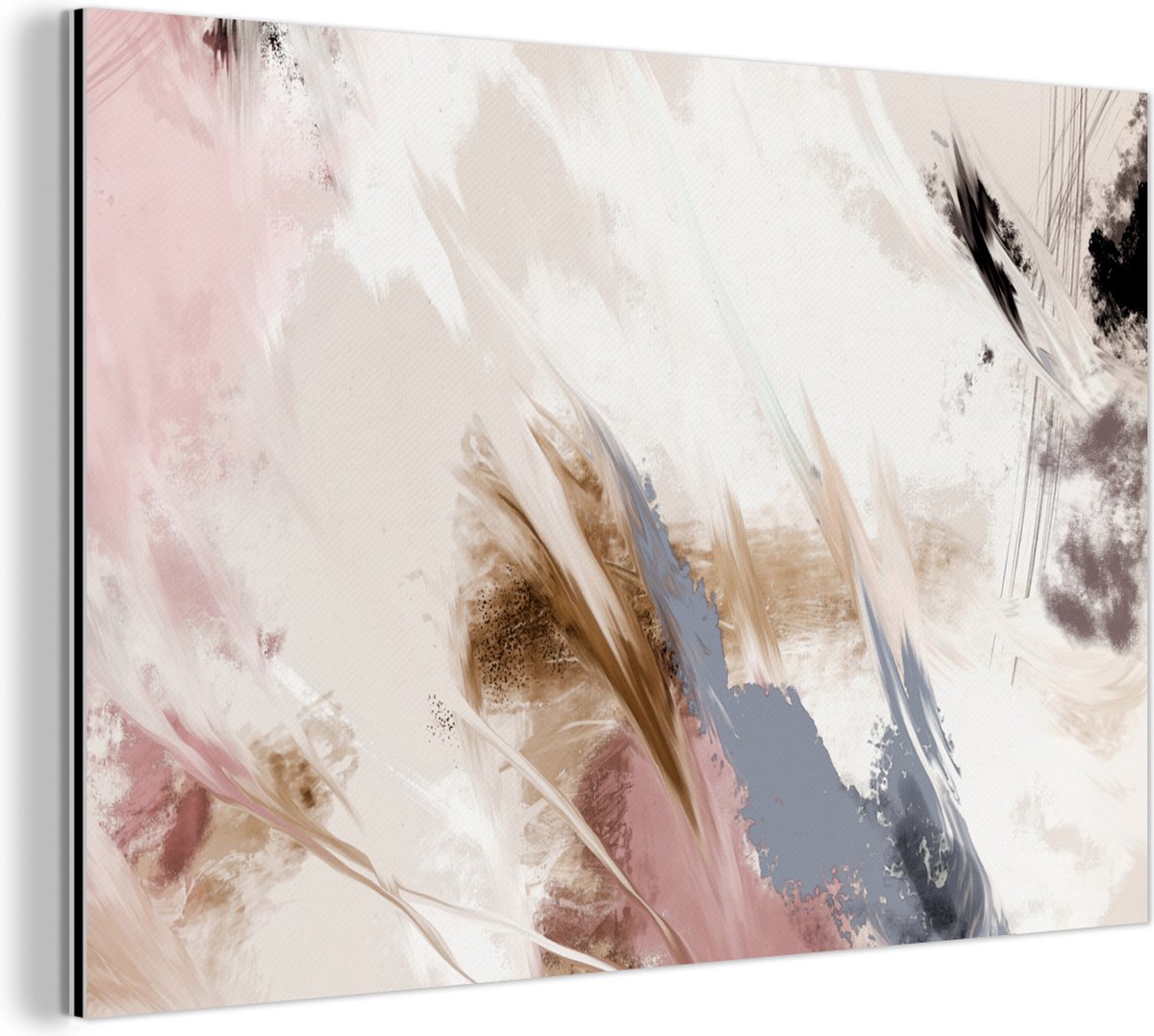 Aluminium schilderij 60x40 cm - Wanddecoratie metaal - Kunst - Verf - Kleuren - Patroon - 