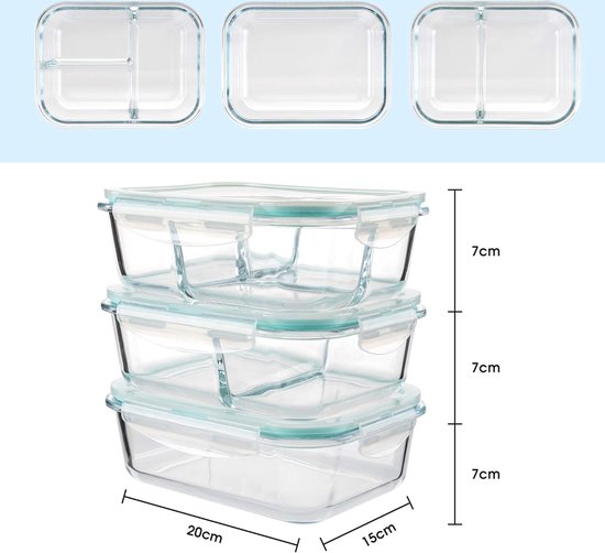 Magnetronbord met deksel 3-vaks 20cm transparant kunststof aro-household vershoudbakjes - online kopen? | Korting tot 74