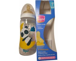 Tigex 3 Speeds fles | 6+ m | 300 ml | latex speen | anti-koliek 6+ m