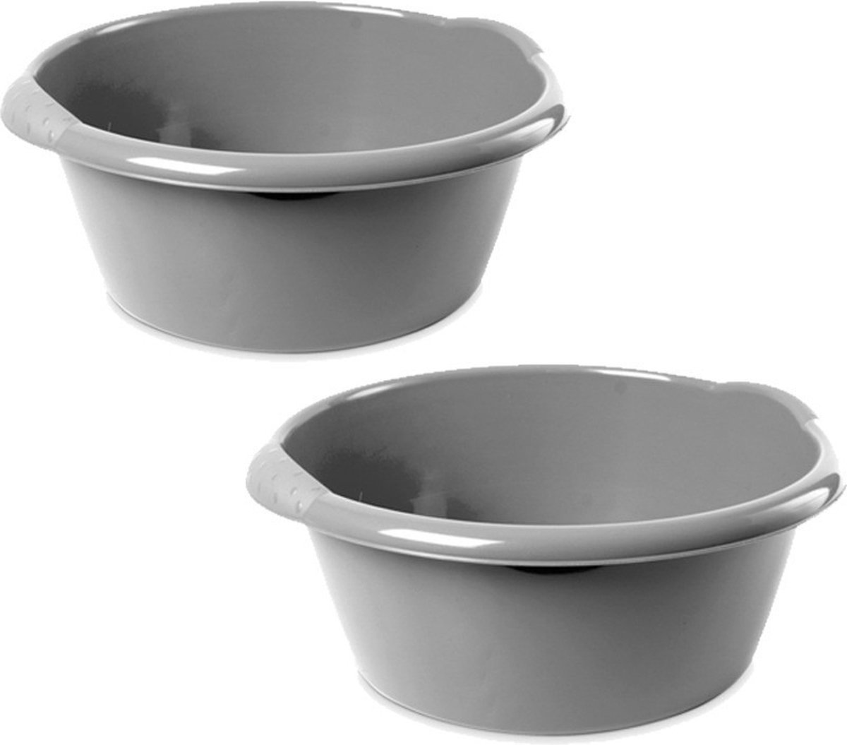 Goedkoopste Hega Hoger Afwasteil - 2x - klein - 3L - rond - zilver - 25 x 11 cm - klein formaat afwasbak