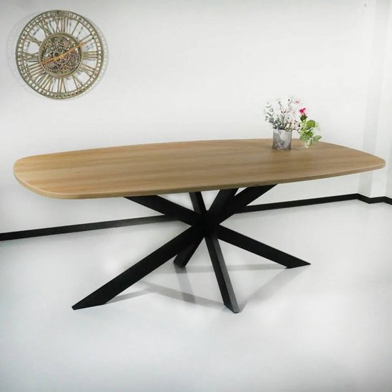 Foto: Eettafel deens ovaal 210cm bruin hero ovale eettafel