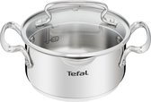 Tefal Duetto Kookpan 16 cm – Met Deksel – Roestvrij Staal – Geschikt voor Inductie – Vaatwasserbestendig – Zilver