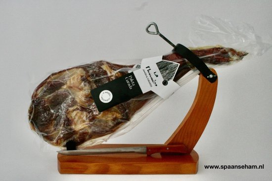 Spaanse ham, Spaanse hesp: een hele Paleta Curada Reserva Serrano ham + hamsnijmes + hamhouder