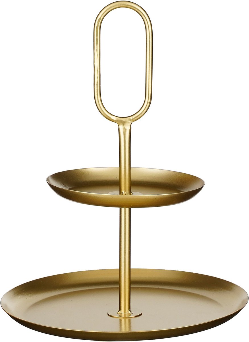 Mica Decorations Rama Etagere 2 Laags - L28 x B28 x H36 cm - Metaal - Goud
