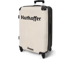 NoBoringSuitcases.com NoBoringSuitcases.com® - Koffer groot - Rolkoffer lichtgewicht - Beige met tekst 'Kutkoffer' - Vakantie reiskoffer met 4 wielen - Ruimbagage medium met TSA slot