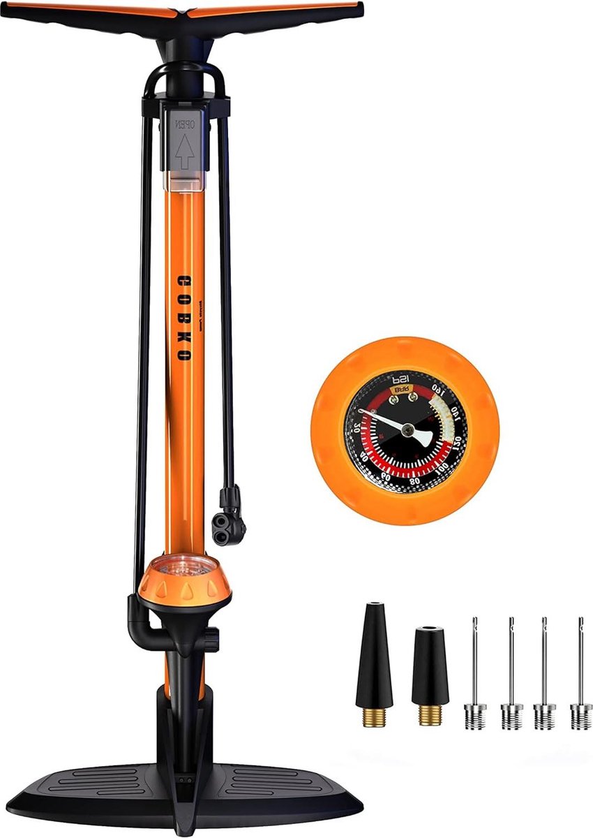 Fietspomp Staande Fietspomp met Manometer - Fietspompen voor Presta en Schrader - Bandenpomp voor Racefiets MTB - Multifunctionele Luchtpomp - Hoge Druk 160 psi en 11 bar