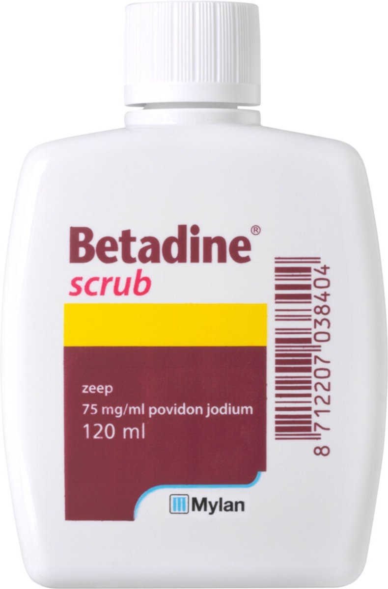 Goedkoopste Betadine Scrub - Vloeibare desinfectiezeep - Bevat povidonjodium - Doodt bacteriën, schimmels en virussen - Prikt niet - 120 ml